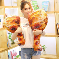 HKM-986515 Food-Themed Plush Pillows - Creative Simulation Designs of Chicken Leg, Grilled Fish, Shrimp, Squid, and Chicken Wings