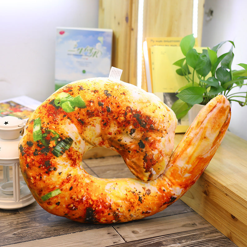 HKM-986515 Food-Themed Plush Pillows - Creative Simulation Designs of Chicken Leg, Grilled Fish, Shrimp, Squid, and Chicken Wings