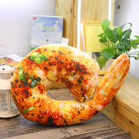 HKM-986515 Food-Themed Plush Pillows - Creative Simulation Designs of Chicken Leg, Grilled Fish, Shrimp, Squid, and Chicken Wings