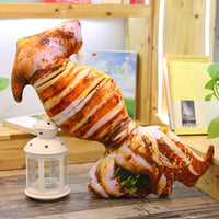 HKM-986515 Food-Themed Plush Pillows - Creative Simulation Designs of Chicken Leg, Grilled Fish, Shrimp, Squid, and Chicken Wings
