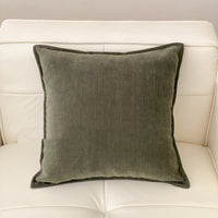 HKM-986579 Elegant Green Bamboo Pattern Pillowcase - 45x45cm with Floral Design
