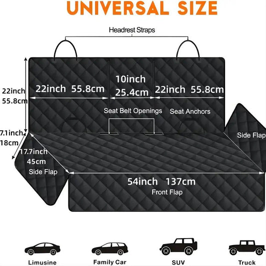 HKM-986835 Rear Mat Anti-dirty Waterproof Dog Car Mat Dual-use Car Back Seat Pet Pad