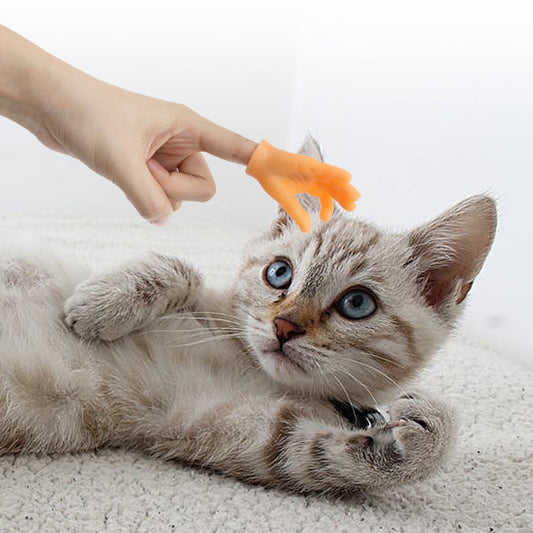HKM-986899 Pet Cat Touching Finger Massage Toy Funny Little Trick Small Hand Model Funny Artifact Cat Finger Stall