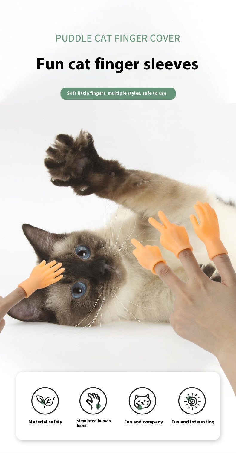 HKM-986899 Pet Cat Touching Finger Massage Toy Funny Little Trick Small Hand Model Funny Artifact Cat Finger Stall