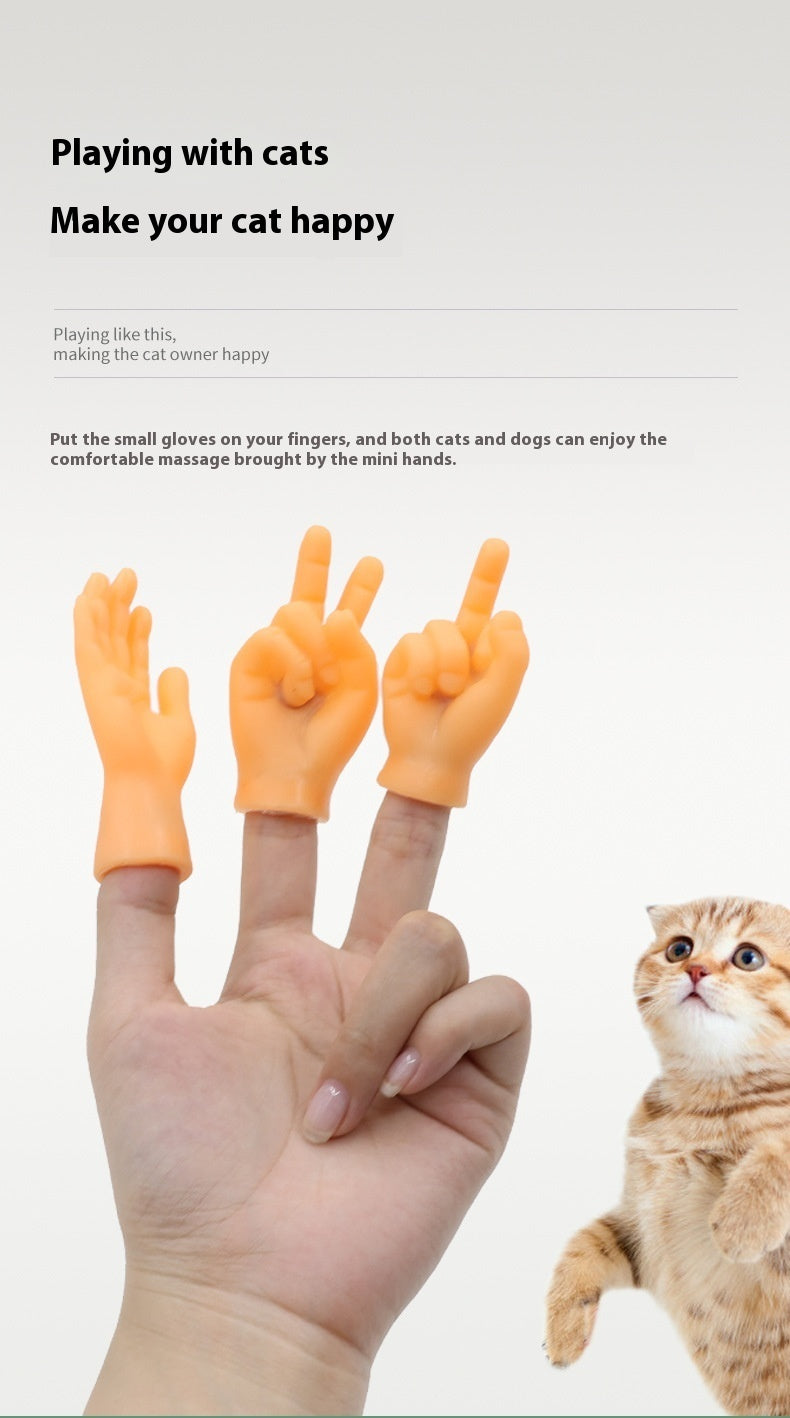 HKM-986899 Pet Cat Touching Finger Massage Toy Funny Little Trick Small Hand Model Funny Artifact Cat Finger Stall