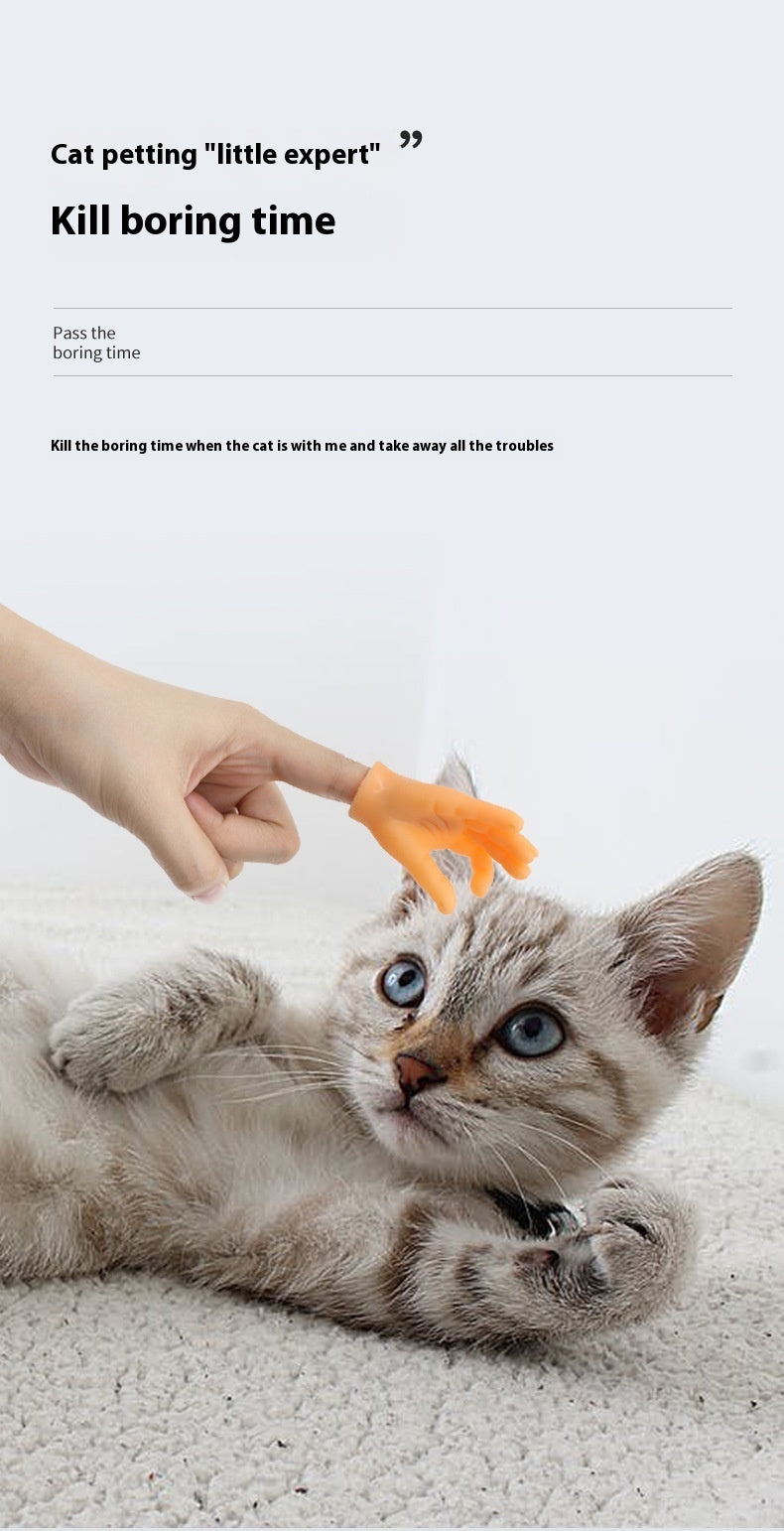 HKM-986899 Pet Cat Touching Finger Massage Toy Funny Little Trick Small Hand Model Funny Artifact Cat Finger Stall