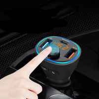 HKM-987027 Bluetooth U Disk MP3 Car Player with Music Rhythm Ambient Light - C73 Black