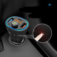 HKM-987027 Bluetooth U Disk MP3 Car Player with Music Rhythm Ambient Light - C73 Black