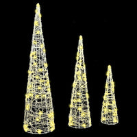 HKM-987091 Modern Acrylic Christmas Tree with 90 Warm White LEDs, USB Powered, 80 cm Tall