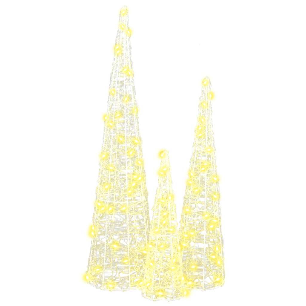 KTX-987091 Modern Acrylic Christmas Tree with 90 Warm White LEDs, USB Powered, 80 cm Tall