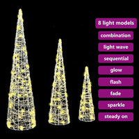 HKM-987091 Modern Acrylic Christmas Tree with 90 Warm White LEDs, USB Powered, 80 cm Tall