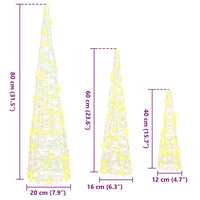 HKM-987091 Modern Acrylic Christmas Tree with 90 Warm White LEDs, USB Powered, 80 cm Tall
