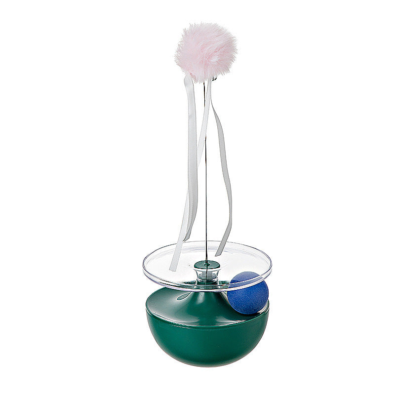 HKM-987091 Self-Congratulating Cat Toy Tumbler - Interactive Plaything for Cats in White, Green, Pink