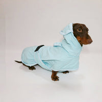 HKM-987091 Waterproof Hooded Rain Poncho for Dogs, Casual Pet Raincoat in Sky Blue, Multiple Sizes Available