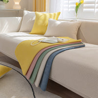 HKM-987283 Durable Corn Velvet Sofa Cushion Cover in Striped and Solid Designs