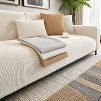 HKM-987283 Durable Corn Velvet Sofa Cushion Cover in Striped and Solid Designs