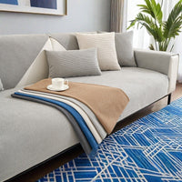 HKM-987283 Durable Corn Velvet Sofa Cushion Cover in Striped and Solid Designs