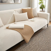 HKM-987283 Durable Corn Velvet Sofa Cushion Cover in Striped and Solid Designs