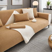 HKM-987283 Durable Corn Velvet Sofa Cushion Cover in Striped and Solid Designs