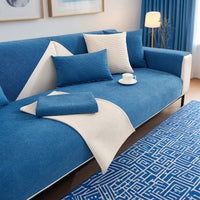 HKM-987283 Durable Corn Velvet Sofa Cushion Cover in Striped and Solid Designs