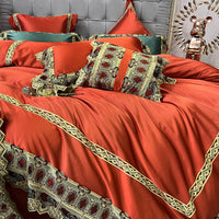 HKM-987283 Luxury Brocade Cotton Bedding Set - Four, Six, and Seven Pieces Available for 1.5m and 2.0m Beds