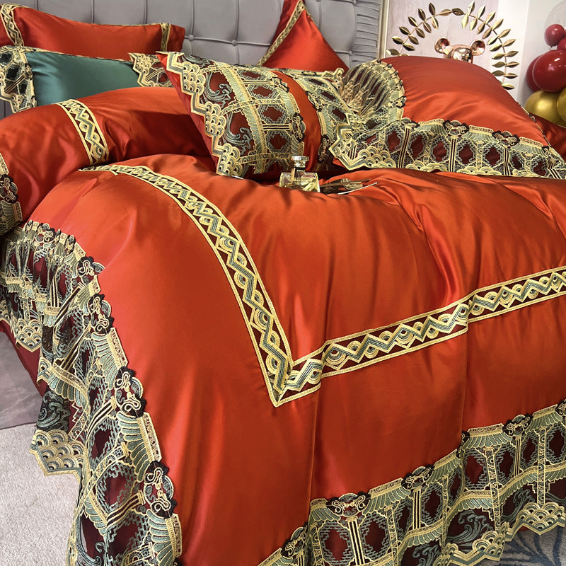 HKM-987283 Luxury Brocade Cotton Bedding Set - Four, Six, and Seven Pieces Available for 1.5m and 2.0m Beds