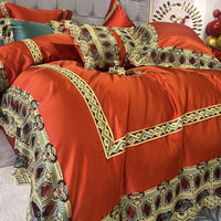 HKM-987283 Luxury Brocade Cotton Bedding Set - Four, Six, and Seven Pieces Available for 1.5m and 2.0m Beds