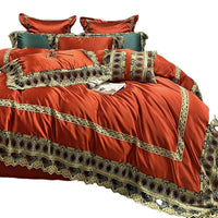 HKM-987283 Luxury Brocade Cotton Bedding Set - Four, Six, and Seven Pieces Available for 1.5m and 2.0m Beds