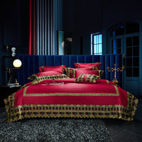 HKM-987283 Luxury Brocade Cotton Bedding Set - Four, Six, and Seven Pieces Available for 1.5m and 2.0m Beds
