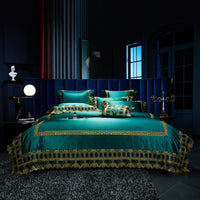 HKM-987283 Luxury Brocade Cotton Bedding Set - Four, Six, and Seven Pieces Available for 1.5m and 2.0m Beds