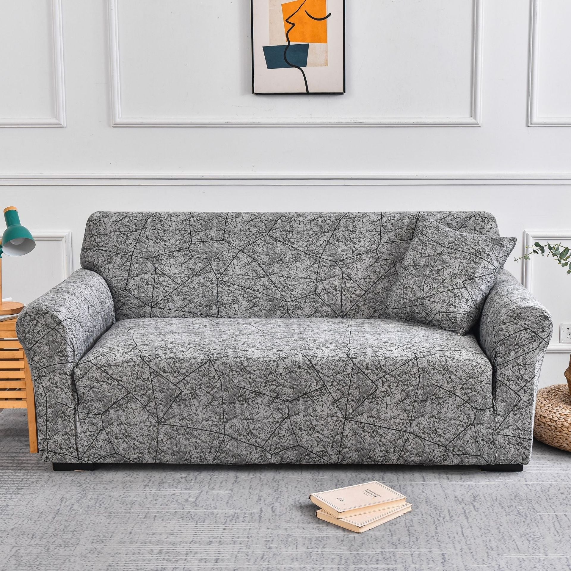 HKM-987347 Geometric Patterned Elastic Sofa Covers in Various Colors and Sizes