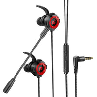 HKM-987347 In-ear Gaming Headset with Microphone and 3.5mm Cable – Comfortable Earplug Style with High Sensitivity and Clear Sound