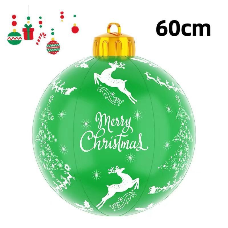 HKM-987411 60cm PVC Inflatable Christmas Ball Ornament for Holiday Decor and Party Decoration