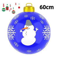 HKM-987411 60cm PVC Inflatable Christmas Ball Ornament for Holiday Decor and Party Decoration