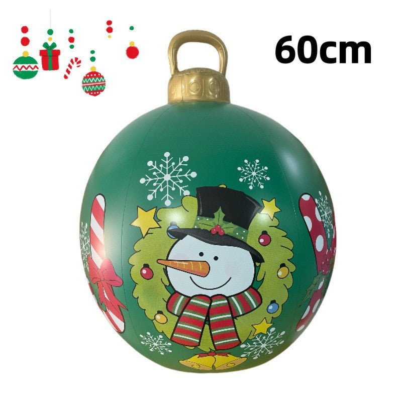HKM-987411 60cm PVC Inflatable Christmas Ball Ornament for Holiday Decor and Party Decoration