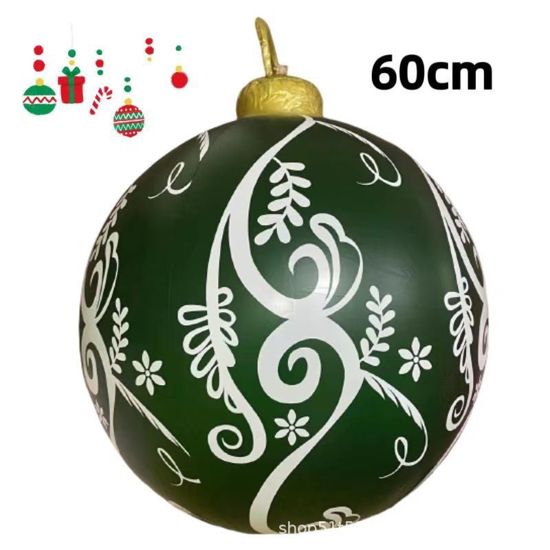 HKM-987411 60cm PVC Inflatable Christmas Ball Ornament for Holiday Decor and Party Decoration