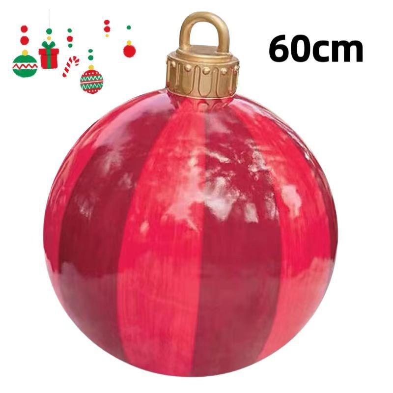 HKM-987411 60cm PVC Inflatable Christmas Ball Ornament for Holiday Decor and Party Decoration