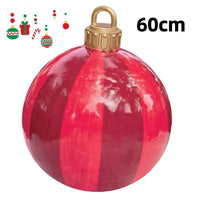 HKM-987411 60cm PVC Inflatable Christmas Ball Ornament for Holiday Decor and Party Decoration