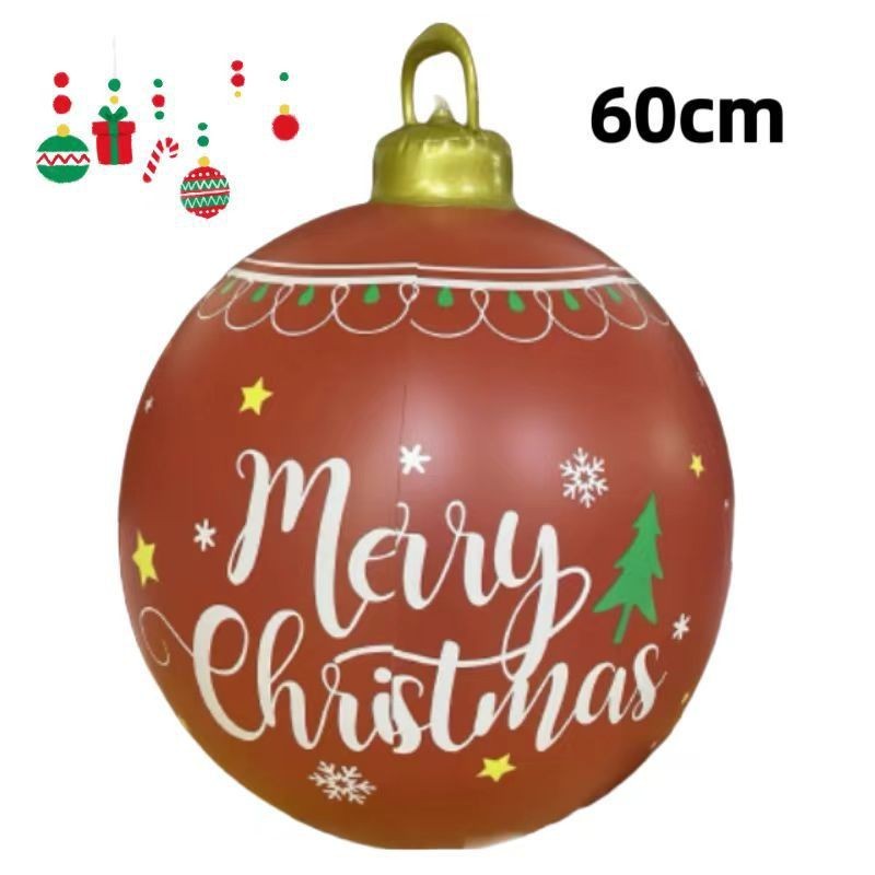 HKM-987411 60cm PVC Inflatable Christmas Ball Ornament for Holiday Decor and Party Decoration