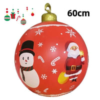 HKM-987411 60cm PVC Inflatable Christmas Ball Ornament for Holiday Decor and Party Decoration