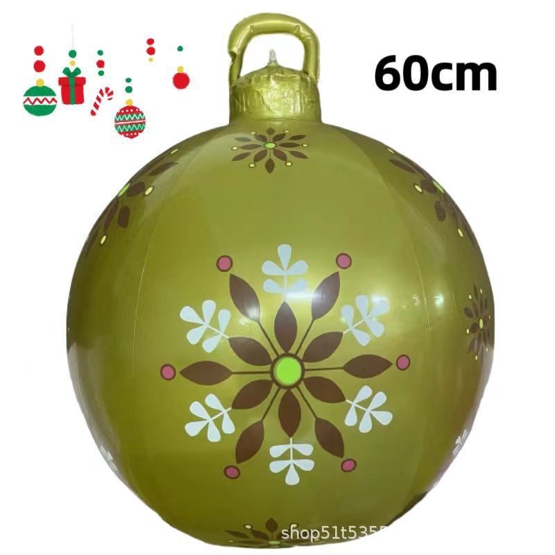 HKM-987411 60cm PVC Inflatable Christmas Ball Ornament for Holiday Decor and Party Decoration