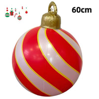 HKM-987411 60cm PVC Inflatable Christmas Ball Ornament for Holiday Decor and Party Decoration