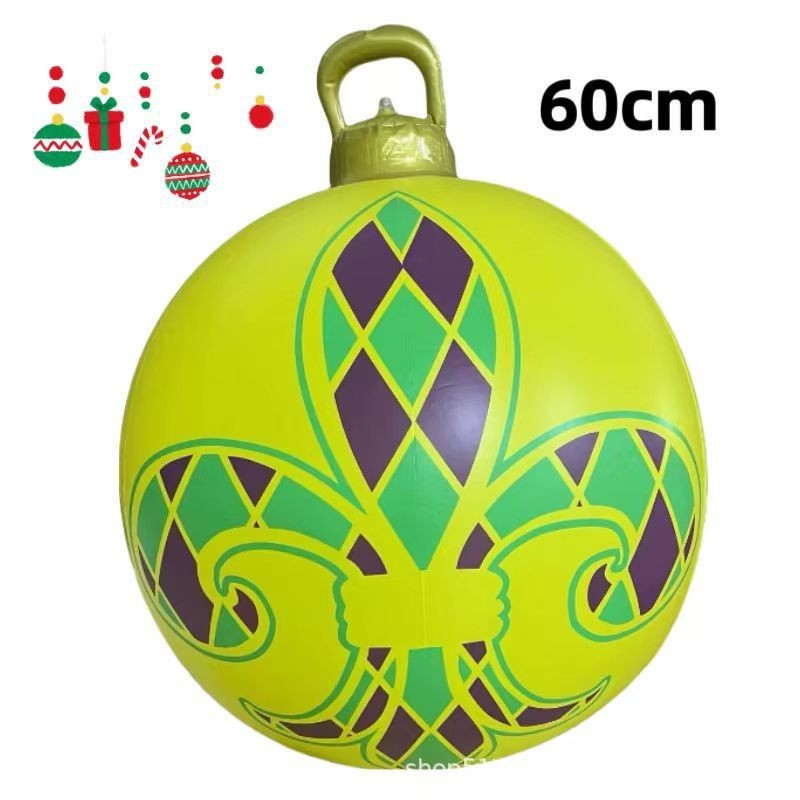 HKM-987411 60cm PVC Inflatable Christmas Ball Ornament for Holiday Decor and Party Decoration