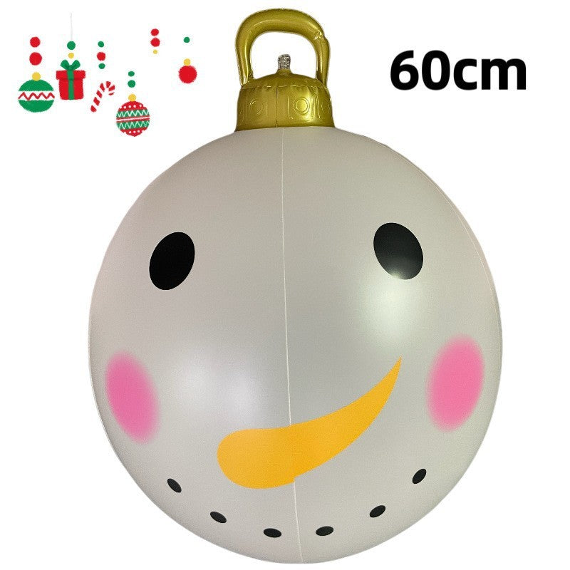 HKM-987411 60cm PVC Inflatable Christmas Ball Ornament for Holiday Decor and Party Decoration