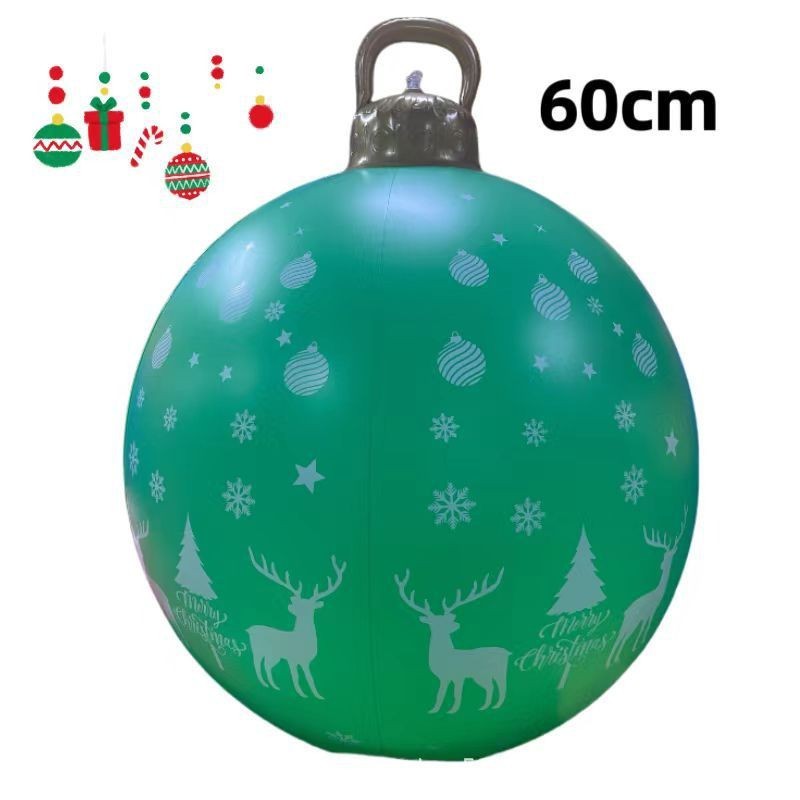 HKM-987411 60cm PVC Inflatable Christmas Ball Ornament for Holiday Decor and Party Decoration