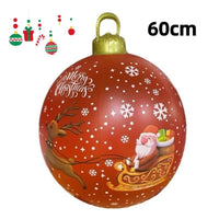 HKM-987411 60cm PVC Inflatable Christmas Ball Ornament for Holiday Decor and Party Decoration