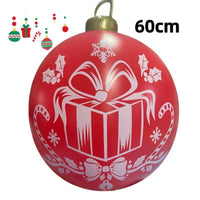 HKM-987411 60cm PVC Inflatable Christmas Ball Ornament for Holiday Decor and Party Decoration