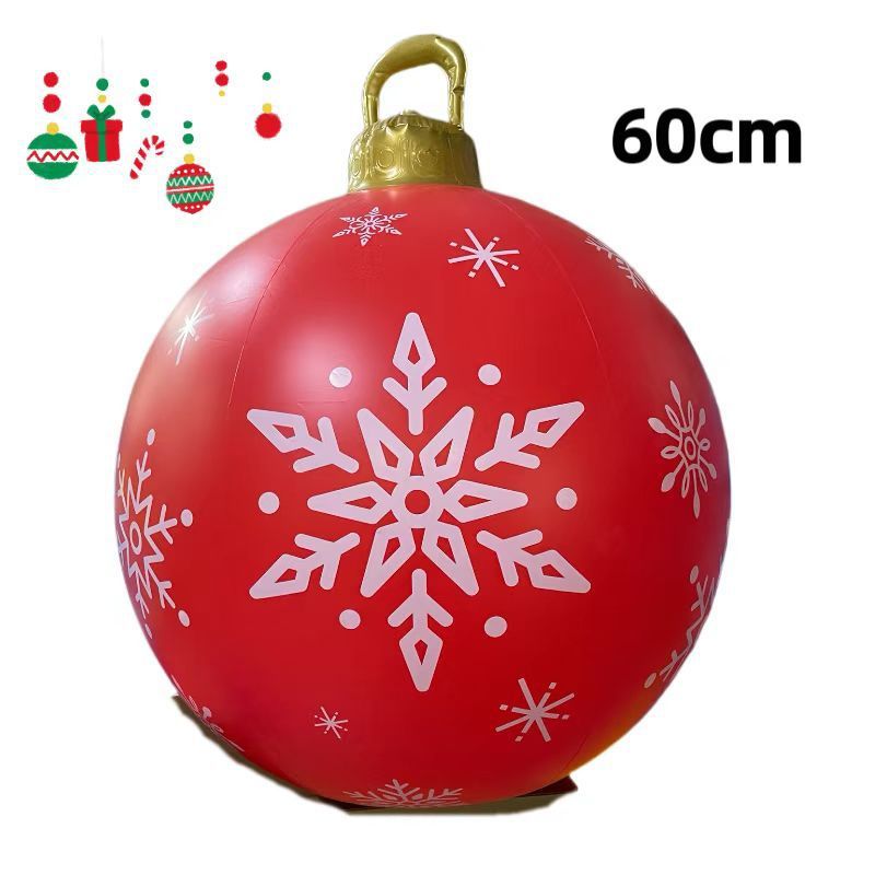 HKM-987411 60cm PVC Inflatable Christmas Ball Ornament for Holiday Decor and Party Decoration