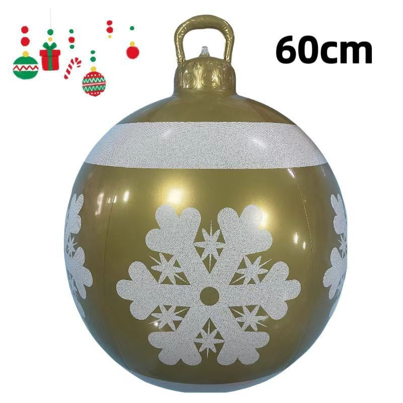 HKM-987411 60cm PVC Inflatable Christmas Ball Ornament for Holiday Decor and Party Decoration
