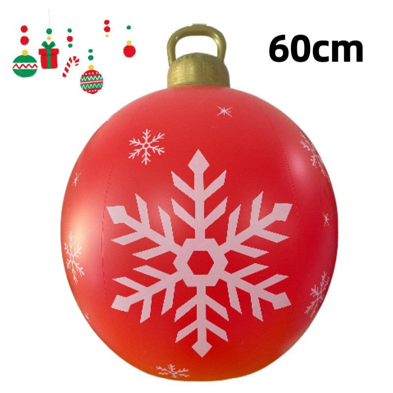 HKM-987411 60cm PVC Inflatable Christmas Ball Ornament for Holiday Decor and Party Decoration